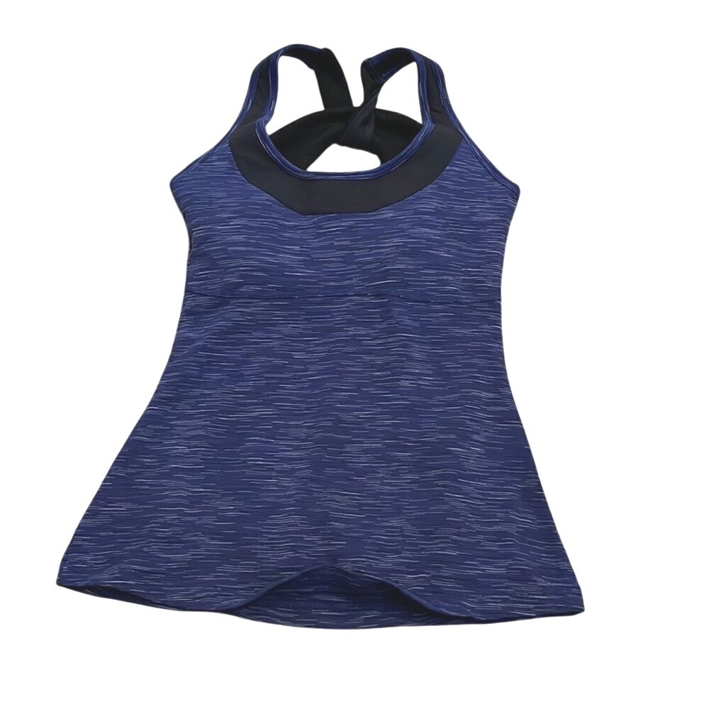 Lucy Activewear Racer Back Fitted Tank‎ Blue Black Size XS